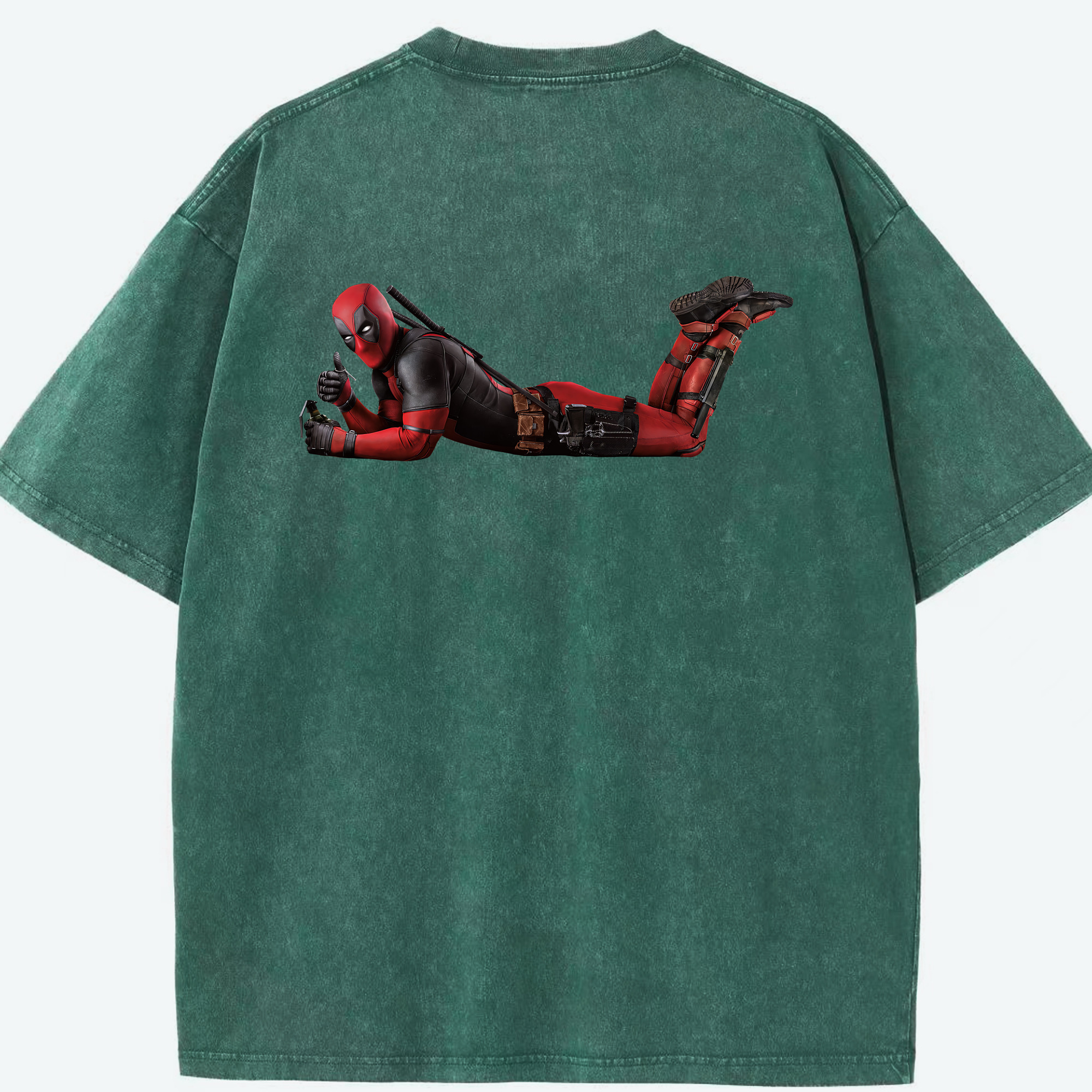 （画像用） Deadpool デッドプール 綿100% ヴィンテージ風 半袖Tシャツ（背面プリント）
